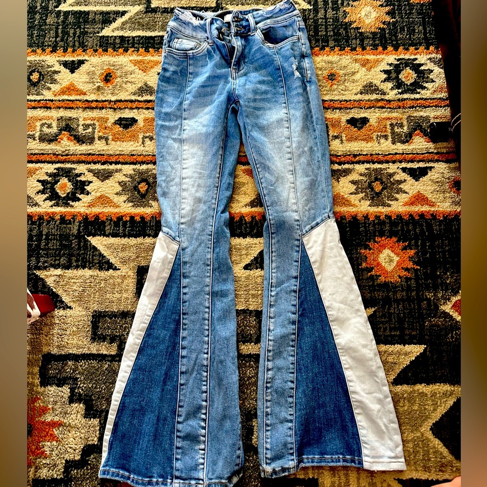 Vervet, patchwork flares.